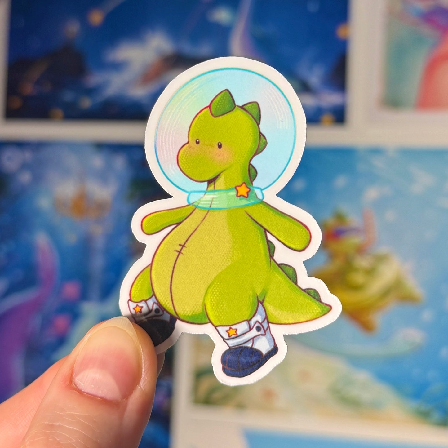 Dino Concombre in Space - Sticker