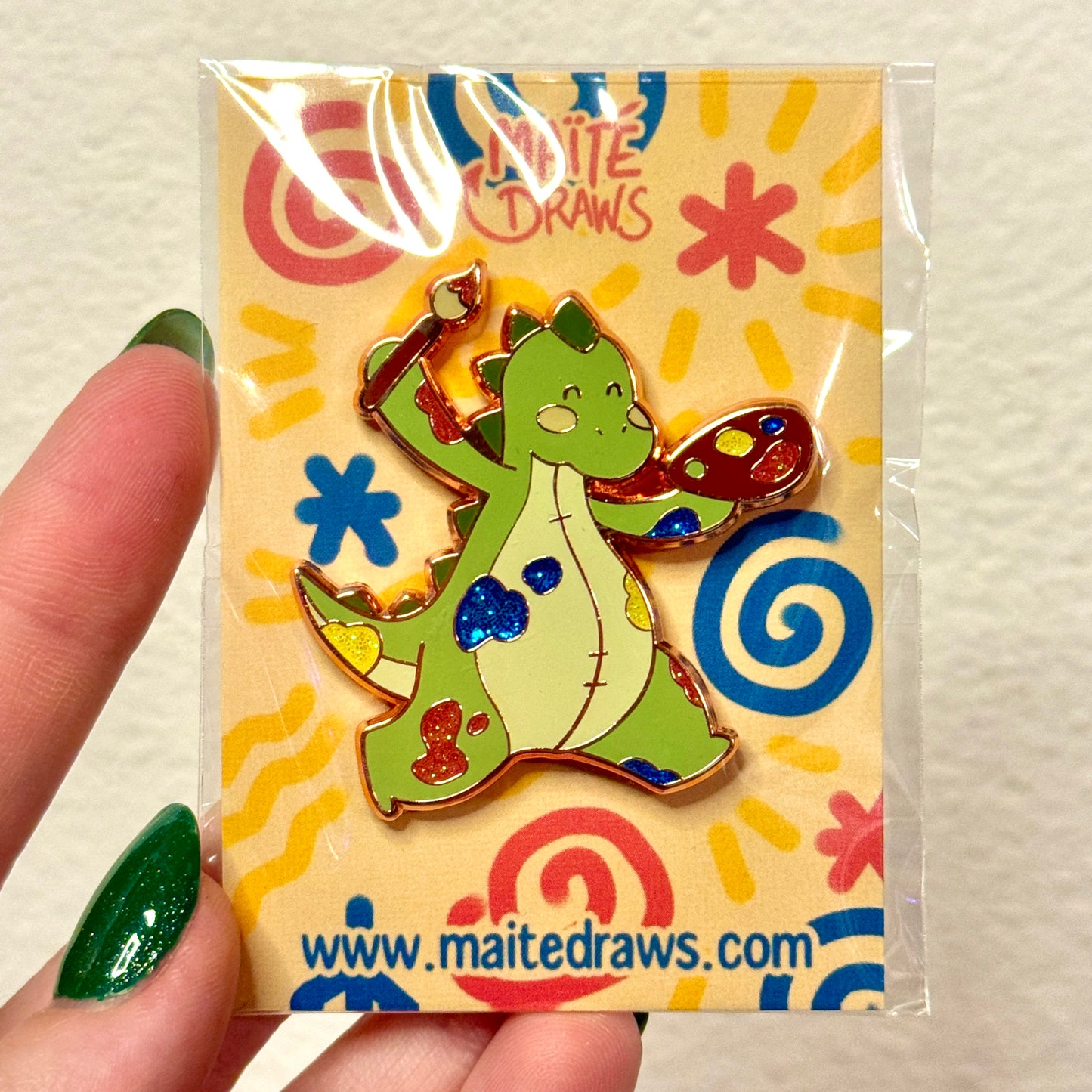 Dino "Concombre the Artist" - Enamel Pin