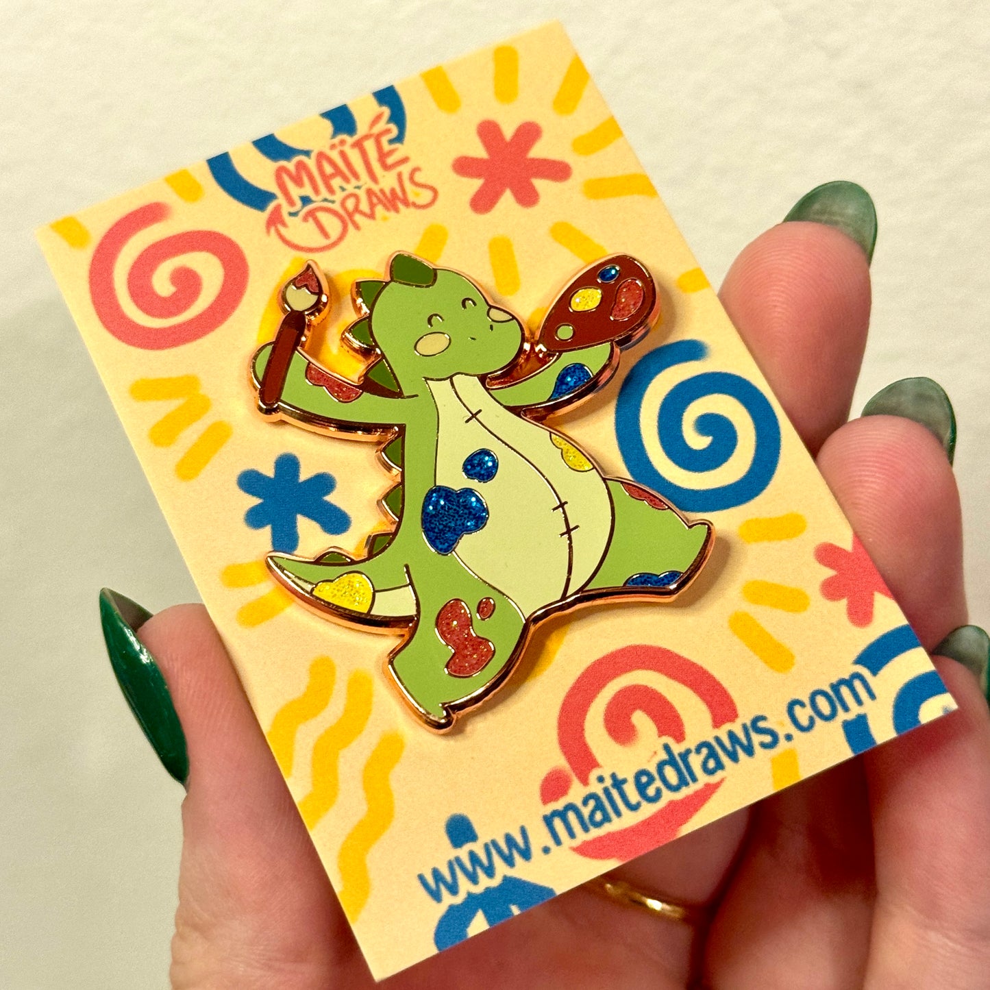 Dino "Concombre the Artist" - Enamel Pin