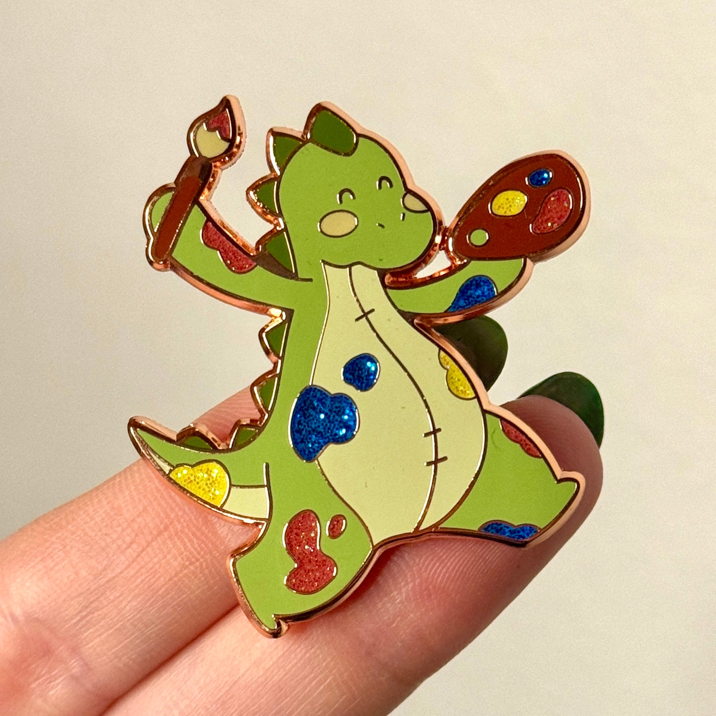 Dino "Concombre the Artist" - Enamel Pin