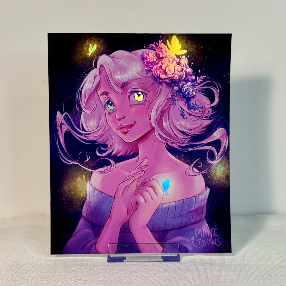 Gold Butterflies - Holographic print