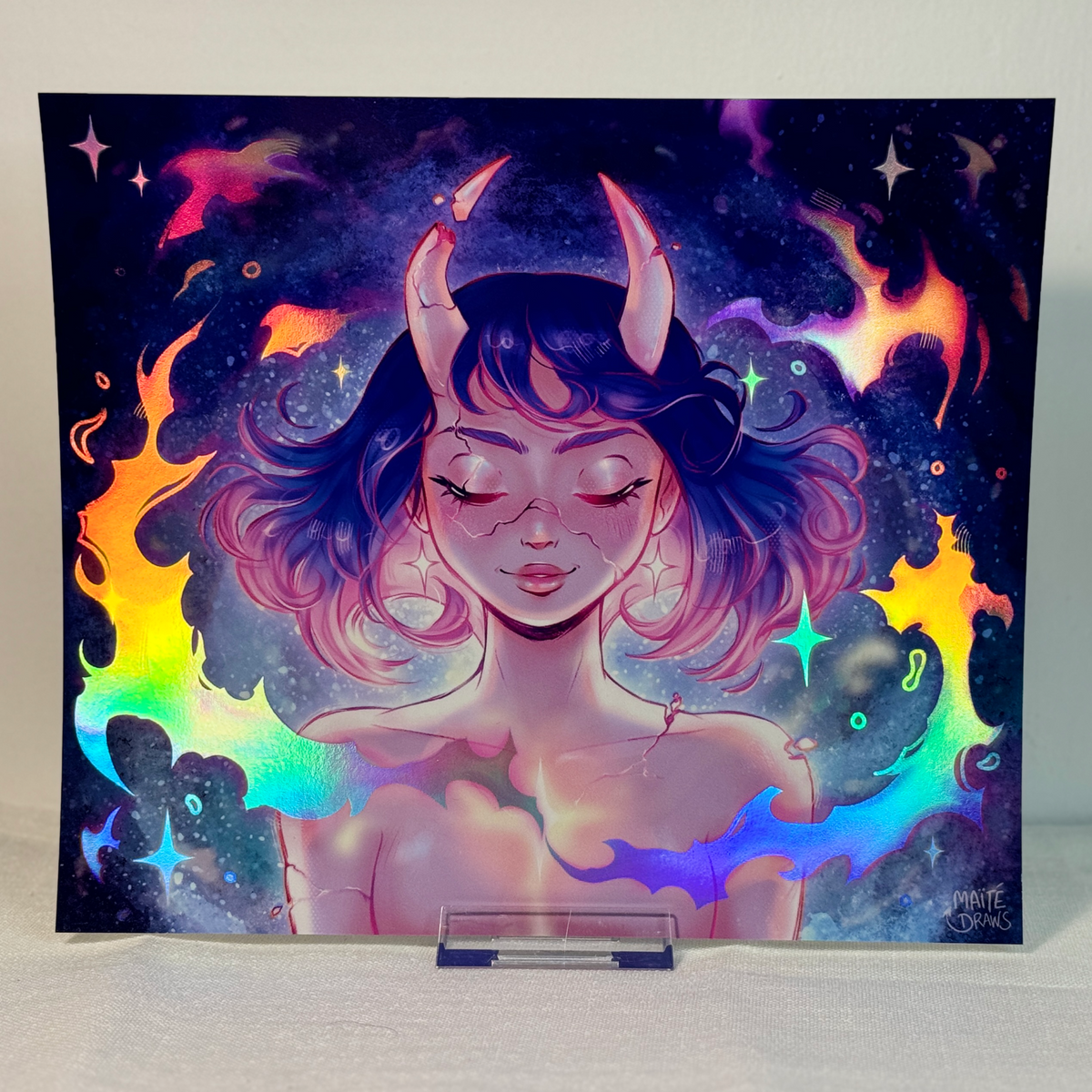 Crackled Demoness - Holographic print