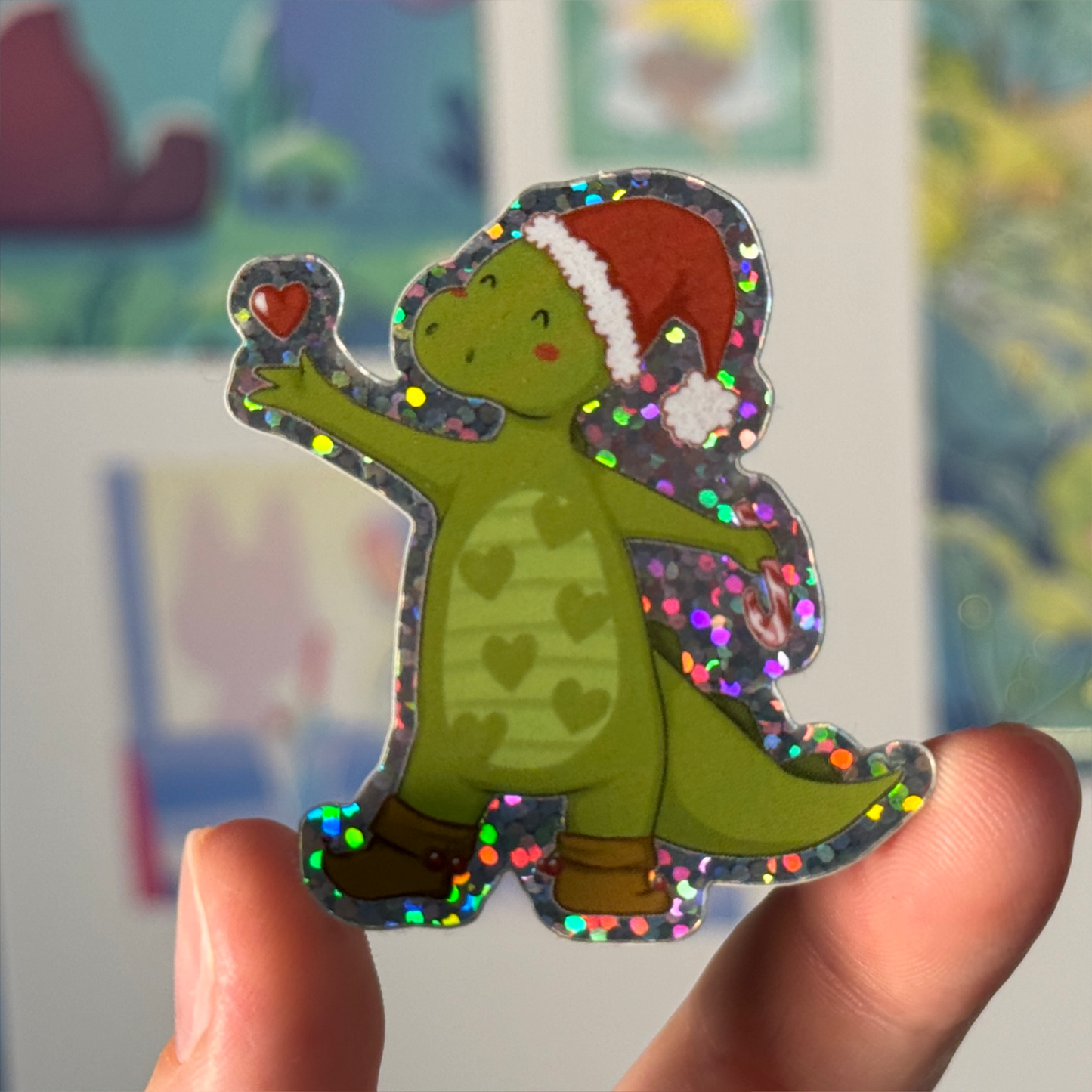 Dino Concombre Christmas - Sticker