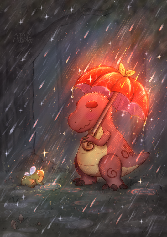 Hugo under the Rain - Print