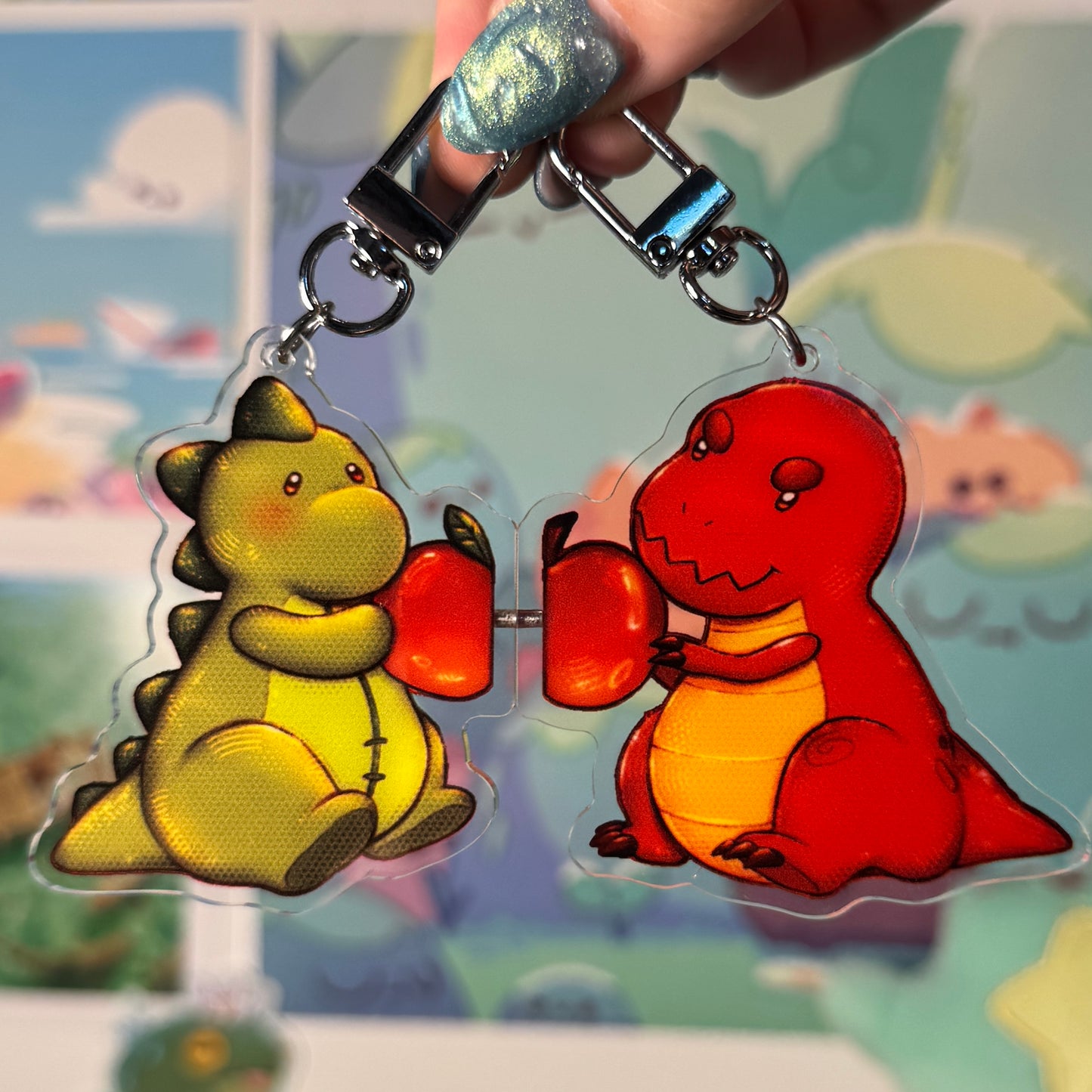 Dino Concombre & Hugo - Duo Keychains