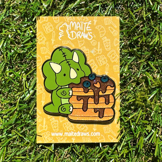 Dino Brocoli Pancakes - Enamel Pin