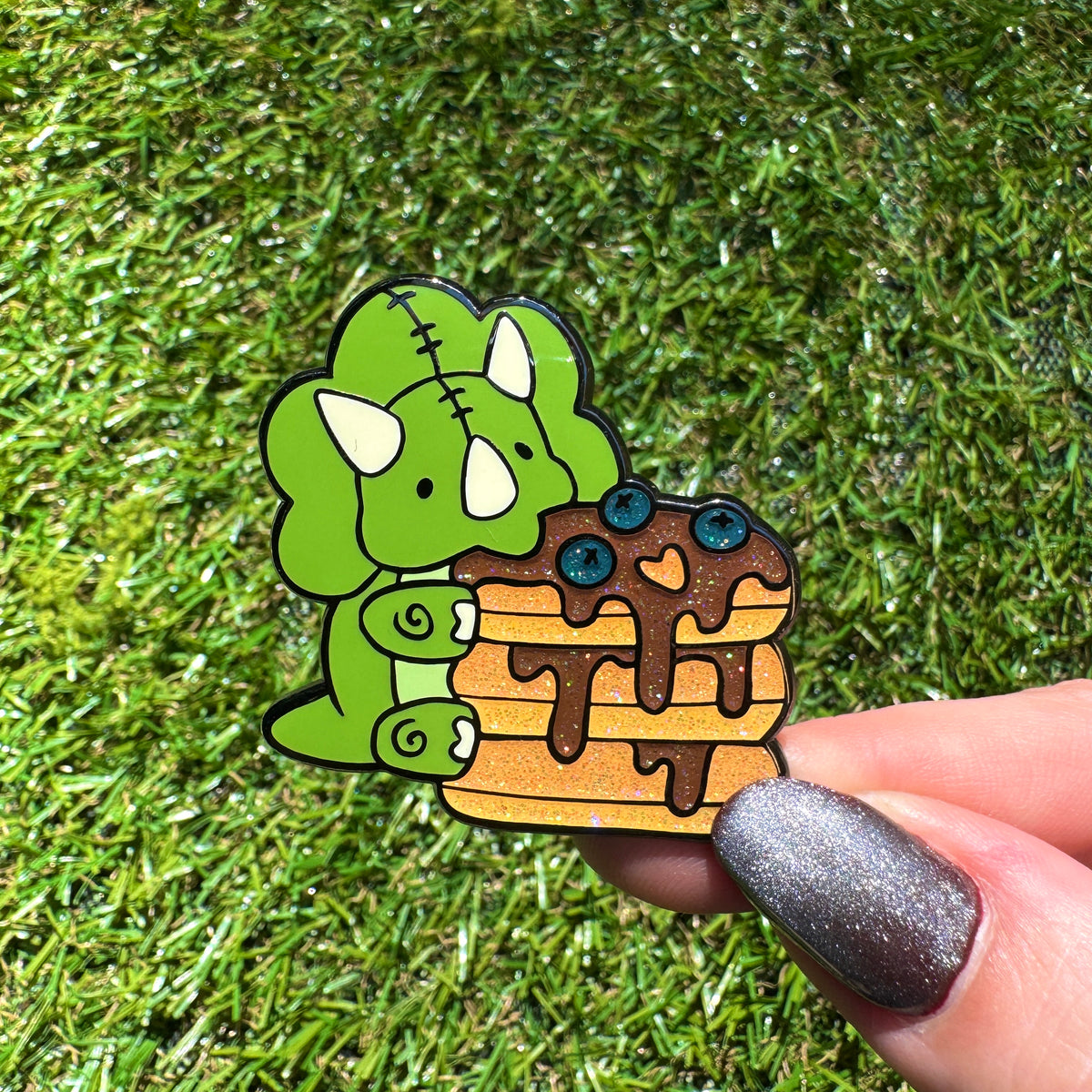 Dino Brocoli Pancakes - Enamel Pin