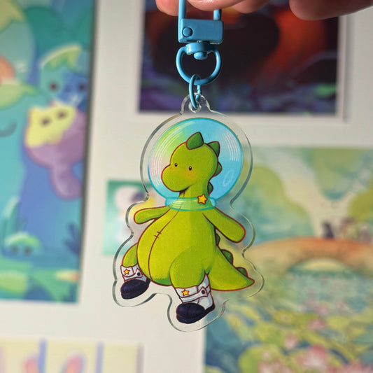 Dino Concombre in Space - Keychain