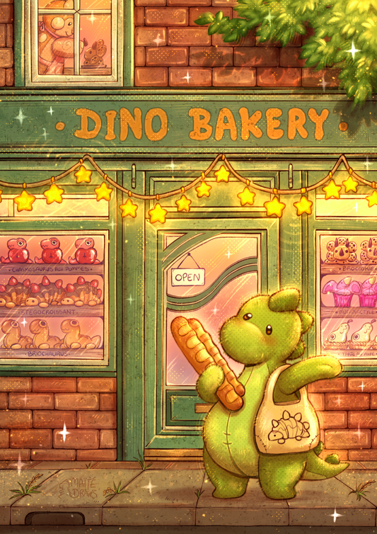 Outside the Dino Bakery - Print