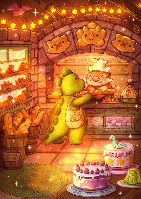 Inside the Dino Bakery - Print