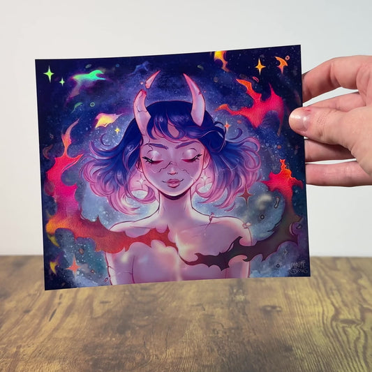 Crackled Demoness - Holographic print